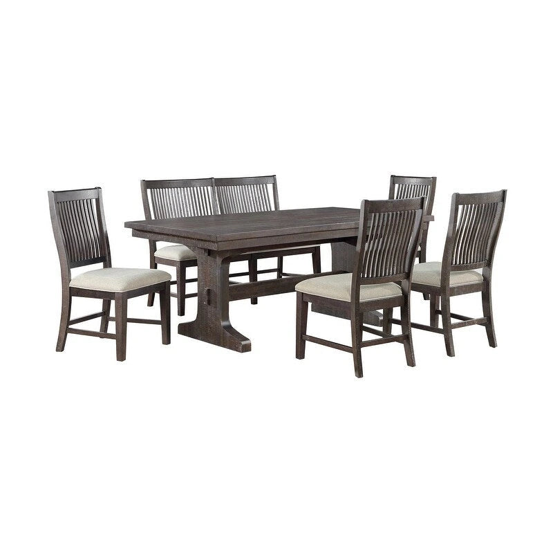 Ensemble de salle à manger extensible marron rustique – Jusqu'à 9 places