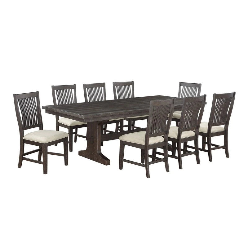 Ensemble de salle à manger extensible marron rustique – Jusqu'à 9 places