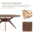 Table à manger ovale en noyer, style moderne du milieu du siècle, pour 4 à 6 personnes