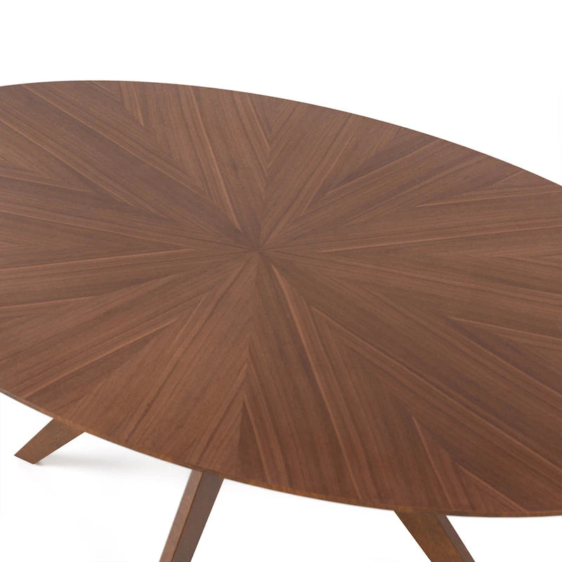 Table à manger ovale en noyer, style moderne du milieu du siècle, pour 4 à 6 personnes