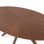 Table à manger ovale en noyer, style moderne du milieu du siècle, pour 4 à 6 personnes