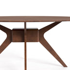 Table à manger ovale en noyer, style moderne du milieu du siècle, pour 4 à 6 personnes