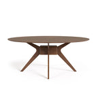 Table à manger ovale en noyer, style moderne du milieu du siècle, pour 4 à 6 personnes