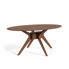 Table à manger ovale en noyer, style moderne du milieu du siècle, pour 4 à 6 personnes