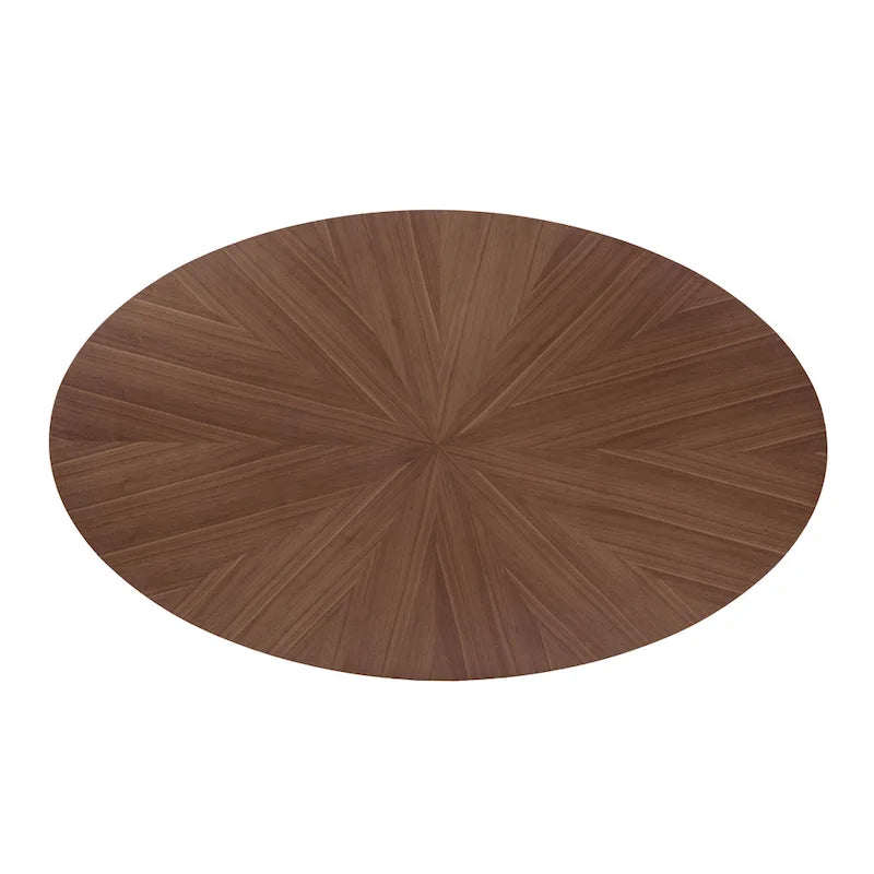 Table à manger ovale en noyer, style moderne du milieu du siècle, pour 4 à 6 personnes