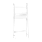 Étagère échelle blanche à placer au-dessus des toilettes avec porte abattante