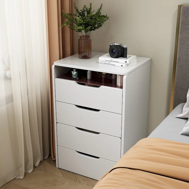 Coiffeuse blanche 3-en-1 avec miroir escamotable, 3 tiroirs et tabouret rembourré, Individuel