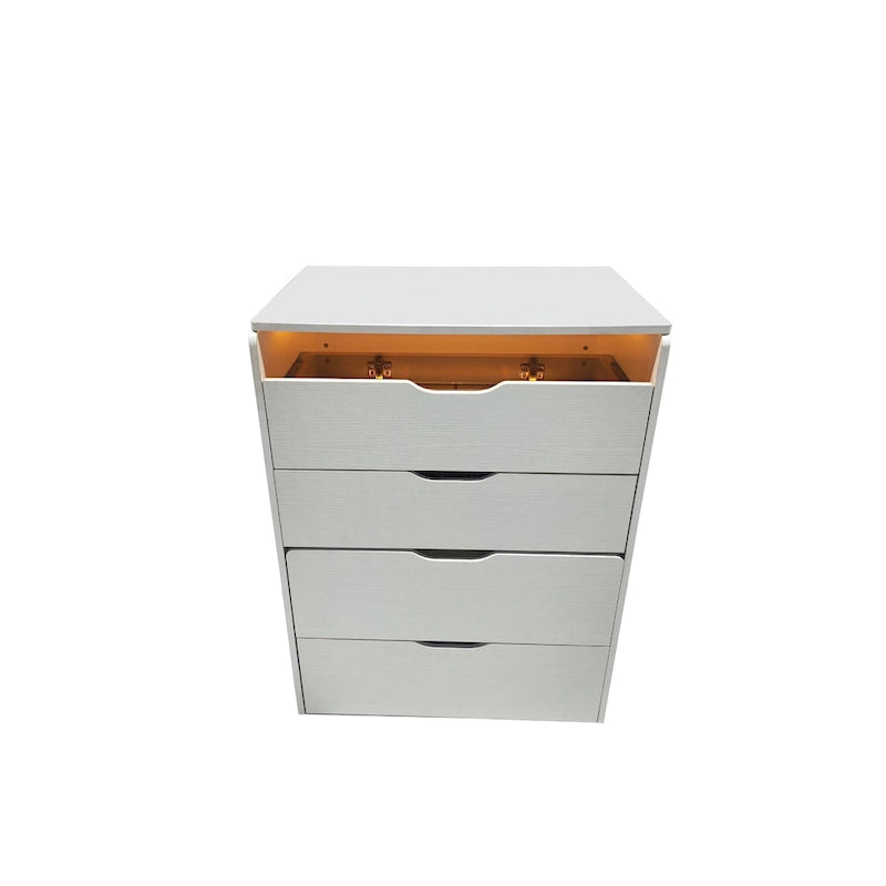 Coiffeuse blanche 3-en-1 avec miroir escamotable, 3 tiroirs et tabouret rembourré, Individuel
