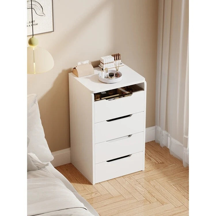 Coiffeuse blanche 3-en-1 avec miroir escamotable, 3 tiroirs et tabouret rembourré, Individuel